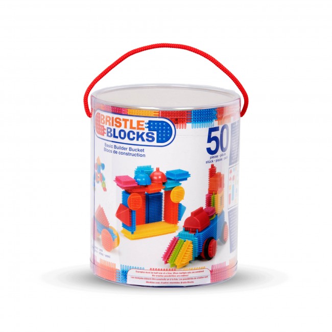 Klocki jeżyki Bristle Blocks Battat - Builder Bucket 50 elementów