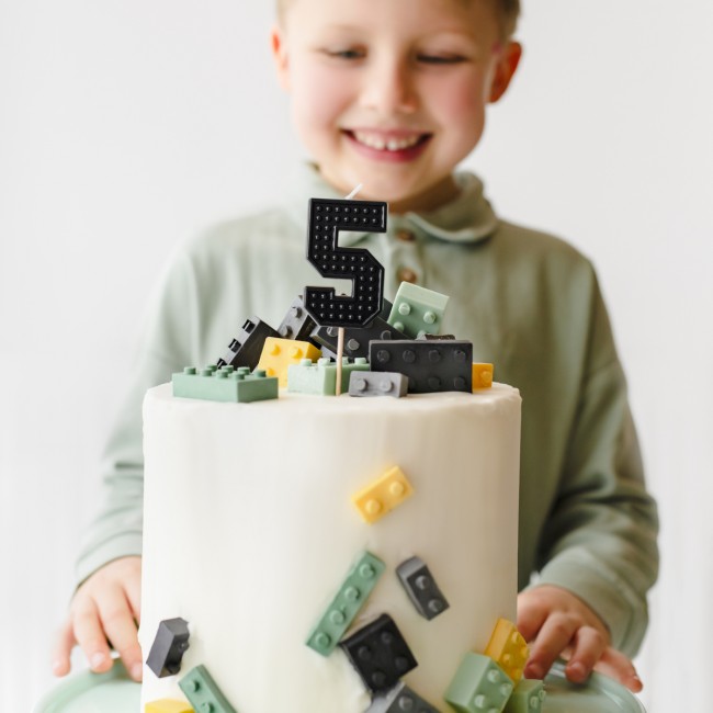 Świeczka urodzinowa Party Deco 6 cm - Cyferka 5 czarna