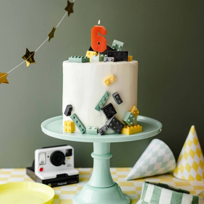 Świeczka urodzinowa Party Deco 6 cm - Cyferka 6 czerwona