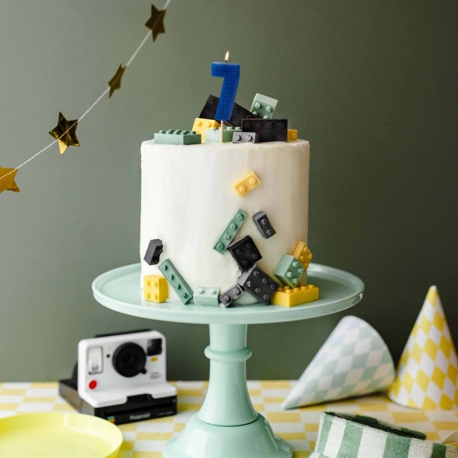 Świeczka urodzinowa Party Deco 6 cm - Cyferka 7 niebieska