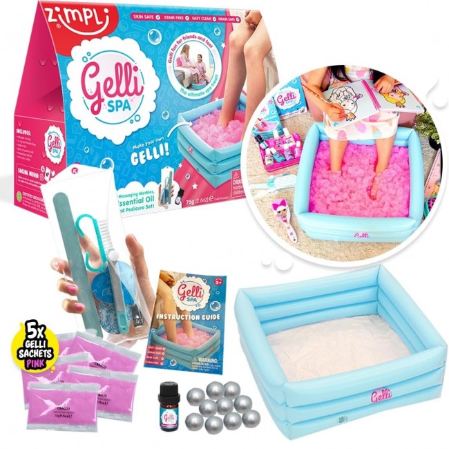 Domowe spa dla stóp z miską, przybornikiem i galaretką Zimpli Kids - Gelli Spa