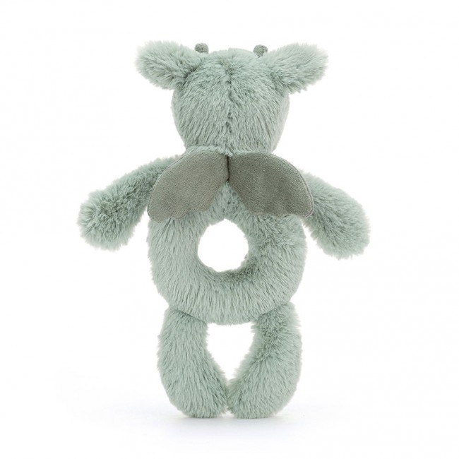 Grzechotka Smok Jellycat - Miętowo-Szara 18 cm