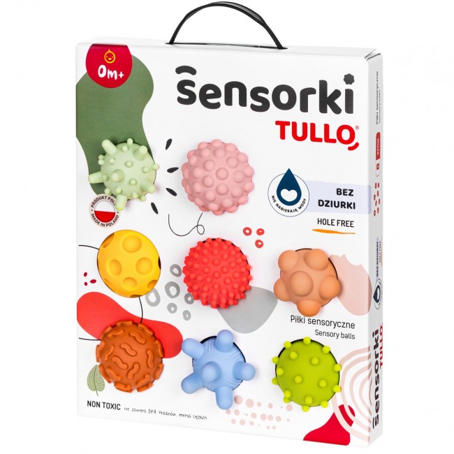 Piłeczki sensoryczne 8 szt Tullo - Pastelowe Sensorki Bez dziurki