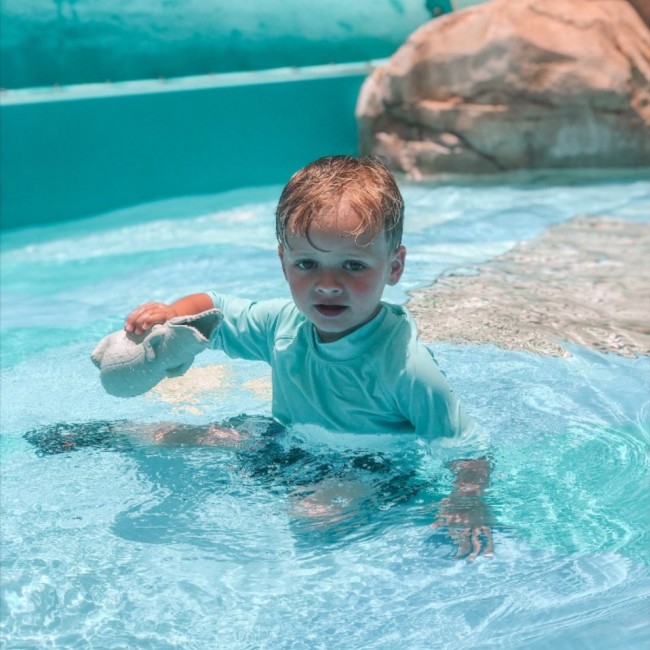 Silikonowa Konewka Krokodyl Scrunch - Błękitny