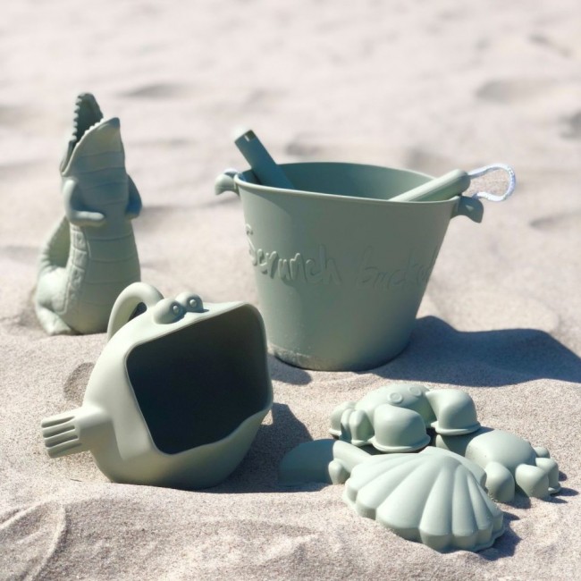 Silikonowa Konewka Krokodyl Scrunch - Szałwiowy