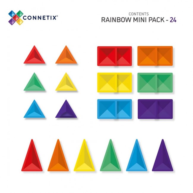Klocki magnetyczne Connetix - Rainbow Mini Pack 24 el.