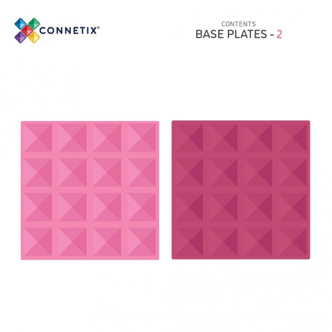 Klocki magnetyczne Connetix - Pastel Pink & Berry Base Plate 2 el.