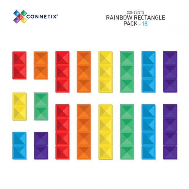 Klocki magnetyczne Connetix - Rainbow Rectangle Pack 18 el.