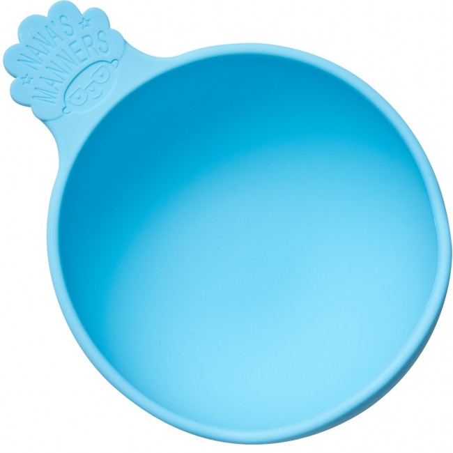 Miska silikonowa z przyssawką i uchwytem Nana's Manners - Blue