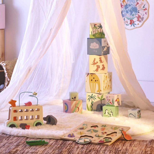 Drewniana układanka Vilac - Warzywa z ogrodu