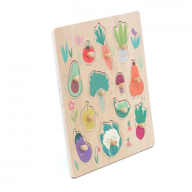 Drewniana układanka Vilac - Warzywa z ogrodu