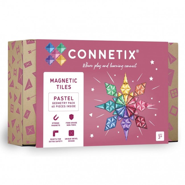 Klocki magnetyczne Connetix - Pastel Geometry Pack 40 el.