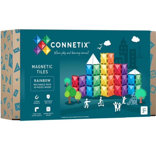 Klocki magnetyczne Connetix - Rainbow Rectangle Pack 18 el.