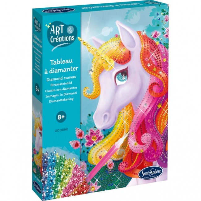 Zestaw kreatywny obraz z diamentami SentoSphere - Jednorożec