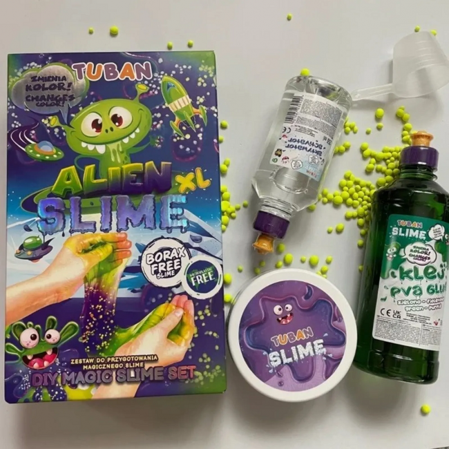 Zestaw DIY TUBAN slime zmieniający kolor - Alien XL