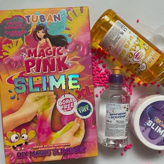 Zestaw DIY TUBAN slime zmieniający kolor - Pink XL