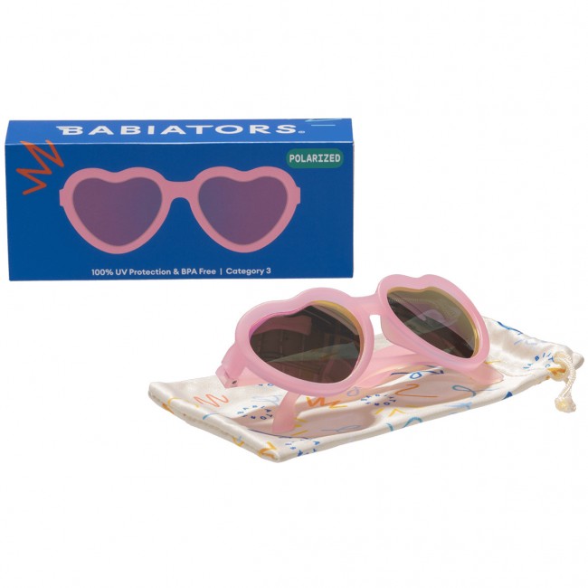 Okularki przeciwsłoneczne z polaryzacją Hearts Babiators od 3 do 5 lat - Frosted Pink