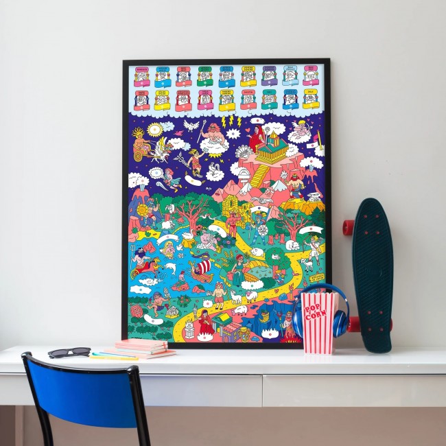 Plakat z naklejkami OMY SCHOOL - Mitologia