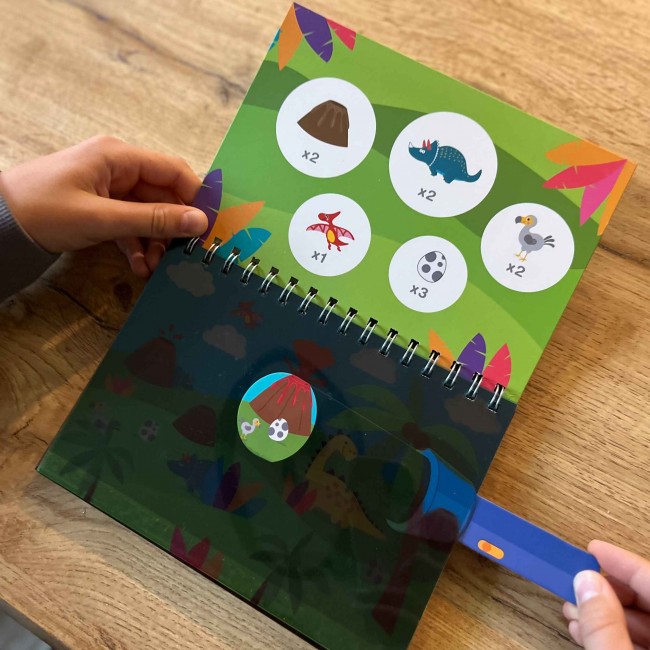 Książeczka z magiczną latarką Apli Kids - Dinozaury