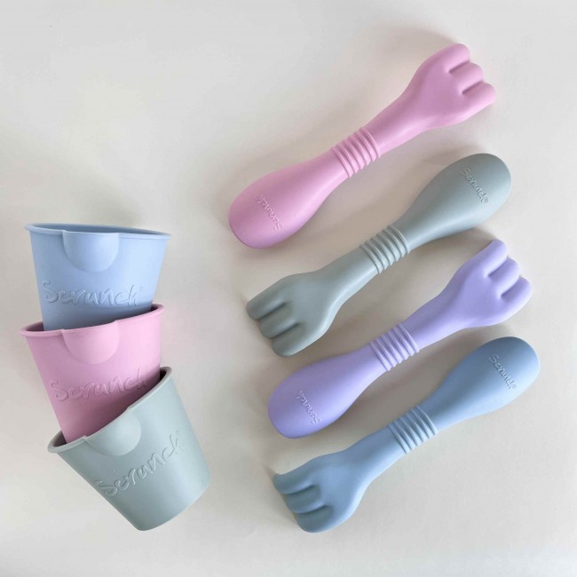 Grabki i łopatka 2w1 Scrunch - Pudrowy róż