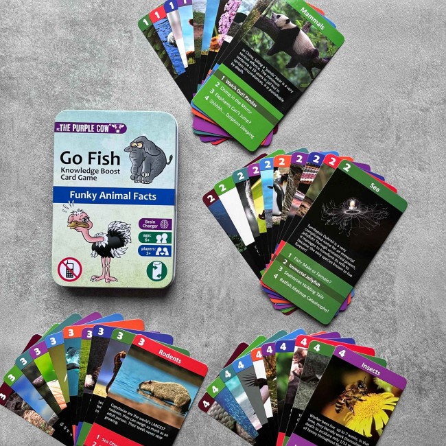 Podróżna gra karciana Kwartet The Purple Cow - Go Fish Zwierzęta