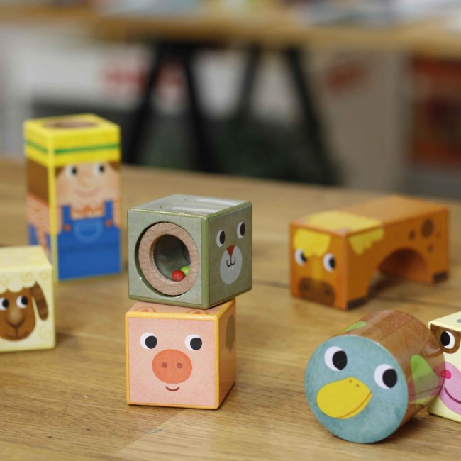 Drewniane klocki sensoryczne Vilac - Farma
