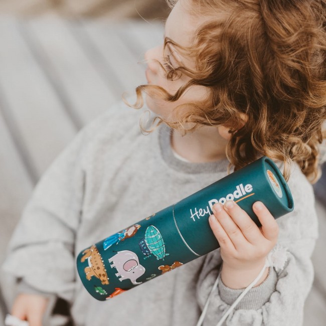 Mała mata silikonowa do wielokrotnego kolorowania HeyDoodle - Dinozaury