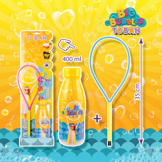 Zestaw obręcz do baniek mydlanych + płyn Tuban 400 ml