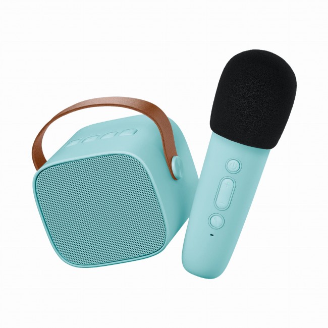 Zestaw do karaoke dla dzieci + bezprzewodowe słuchawki Lalarma - Sky Blue