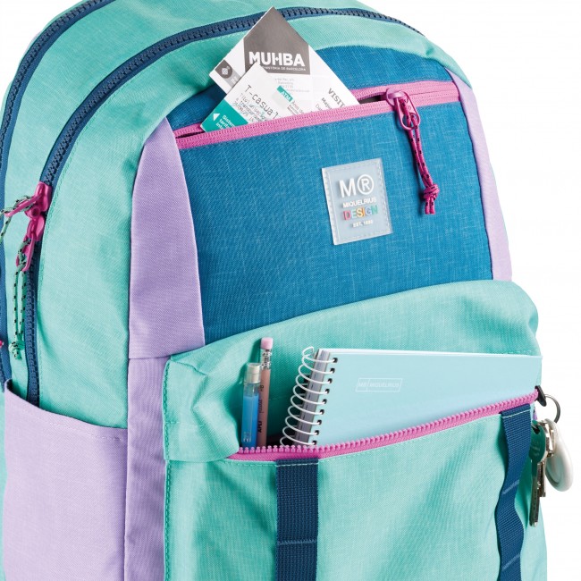 Plecak szkolny trzykomorowy Amsterdam Miquelrius - Rider Purple 28L
