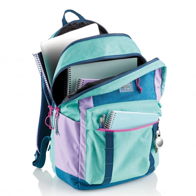 Plecak szkolny trzykomorowy Amsterdam Miquelrius - Rider Purple 28L