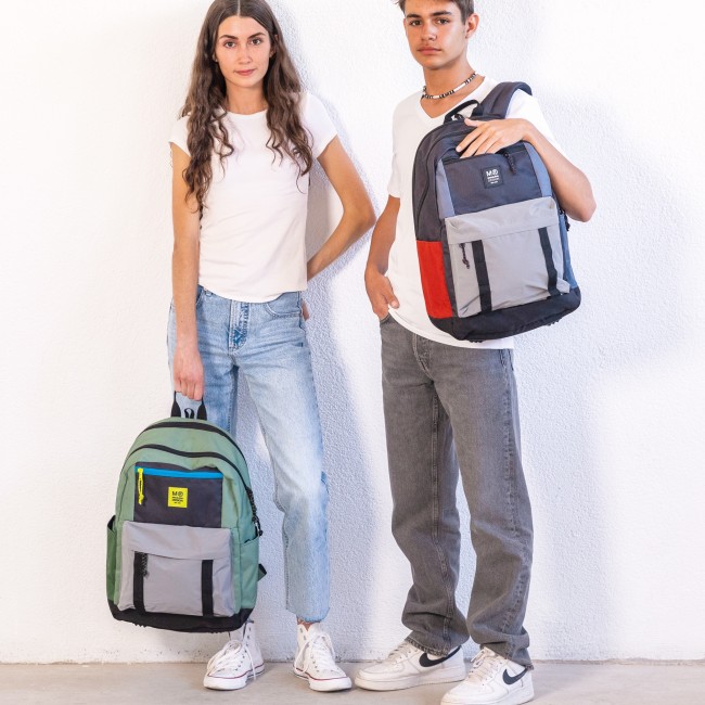 Plecak szkolny trzykomorowy Amsterdam Miquelrius - Rider Green 28L