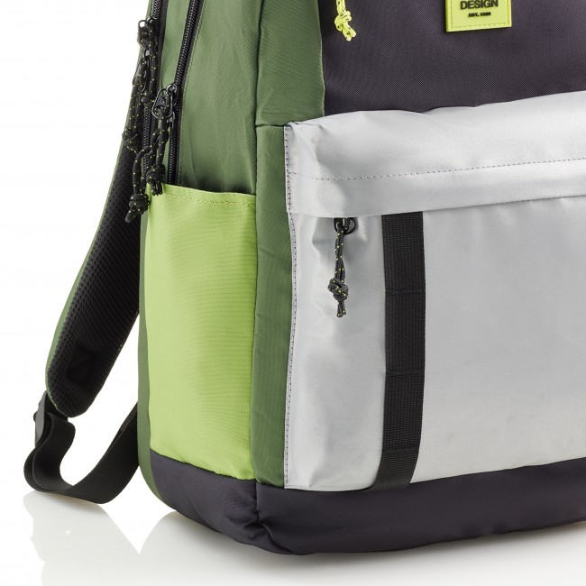Plecak szkolny trzykomorowy Amsterdam Miquelrius - Rider Green 28L