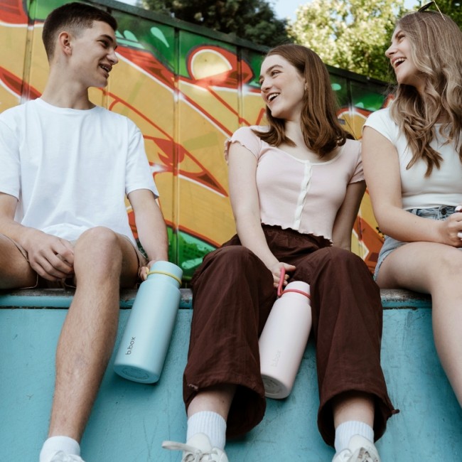 Butelka termiczna ze składanym ustnikiem ze stali nierdzewnej B.box - Pink Paradise 1l