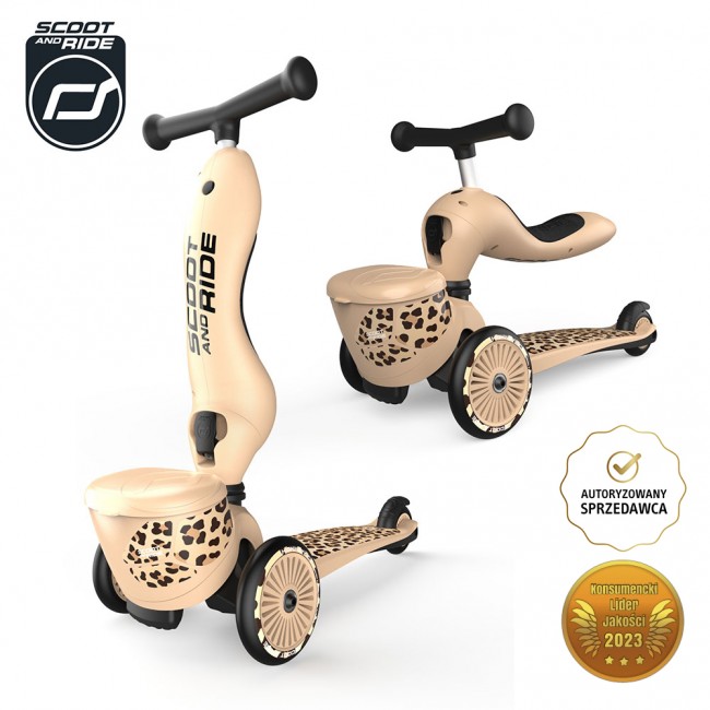 Hulajnoga i rowerek 2w1 Highwaykick 1 Lifestyle SCOOTANDRIDE 1-5 lat - Leopard