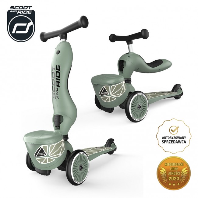 Hulajnoga i rowerek 2w1 Highwaykick 1 Lifestyle SCOOTANDRIDE 1-5 lat - Green Lines