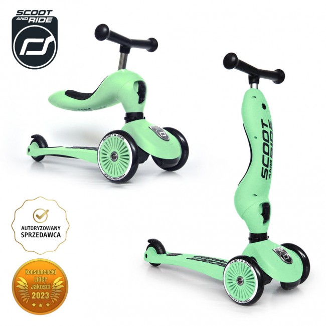 Hulajnoga i rowerek 2w1 Highwaykick SCOOTANDRIDE 1-5 lat - Kiwi