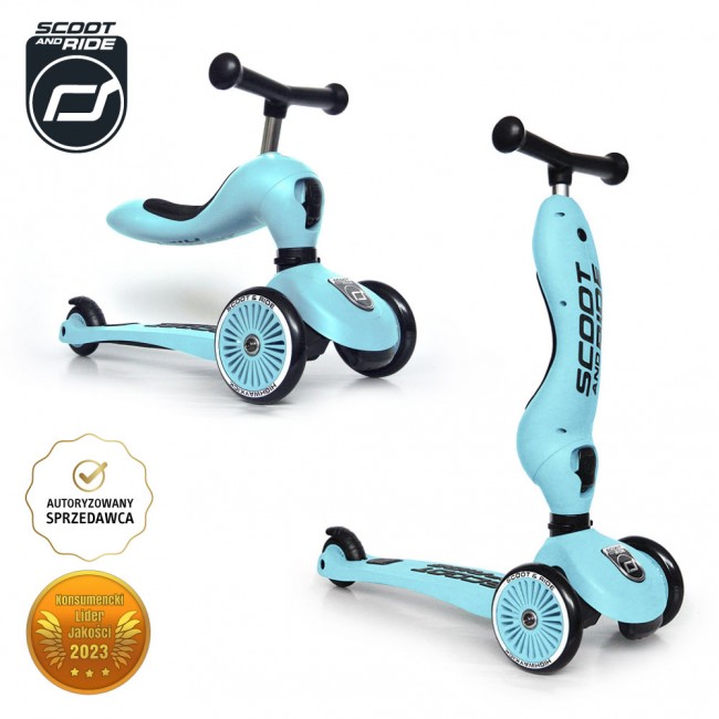 Hulajnoga i rowerek 2w1 Highwaykick SCOOTANDRIDE 1-5 lat - Blueberry