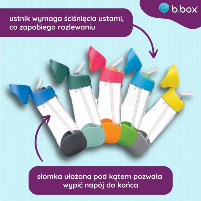 Tritanowa butelka ze słomką 600 ml B.box - Emerald Forest