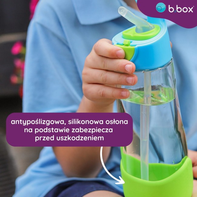 Tritanowa butelka ze słomką 600 ml B.box - Emerald Forest