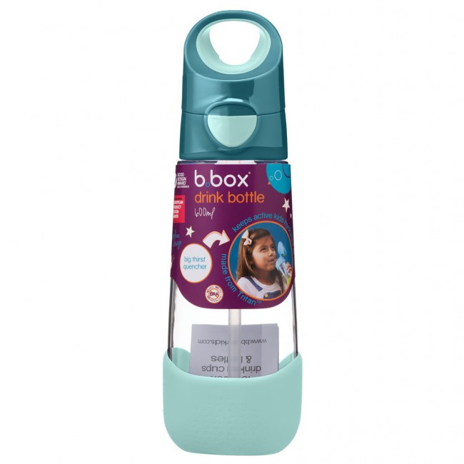 Tritanowa butelka ze słomką 600 ml B.box - Emerald Forest