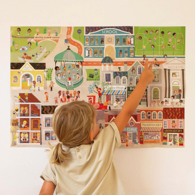 Plakat z naklejkami Apli Kids - Miasto