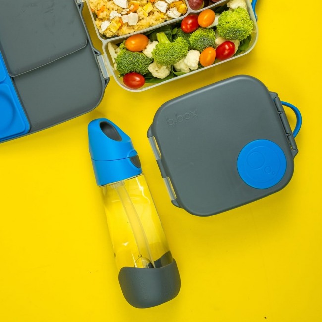 Tritanowa butelka ze słomką 600 ml B.box - Blue Slate