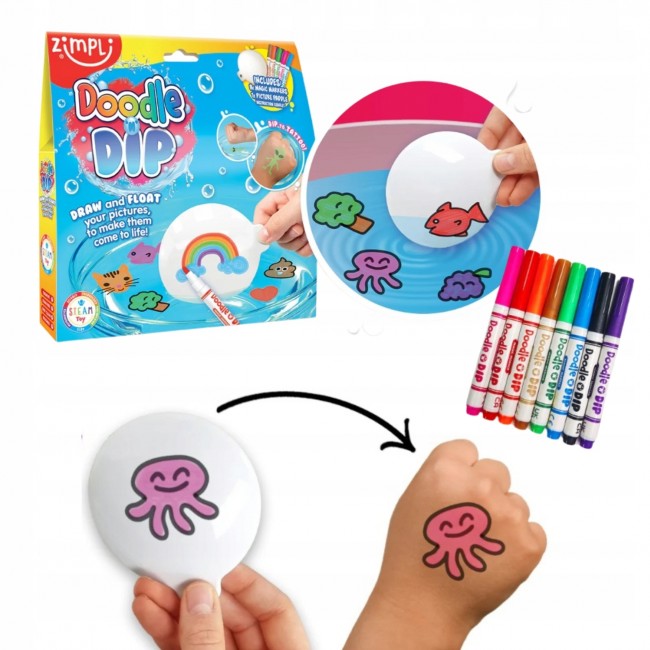 Zestaw tatuaży do wody + flamastry Zimpli Kids