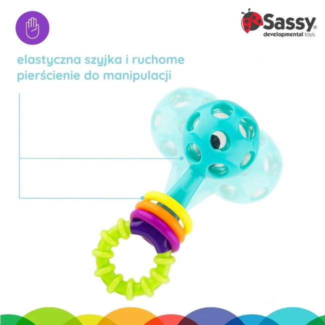 Grzechotka sztanga, zabawka sensoryczna Sassy