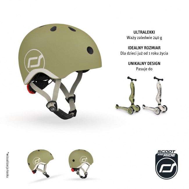 Kask dla dzieci SCOOTANDRIDE XXS-S 1-5 lat - Olive