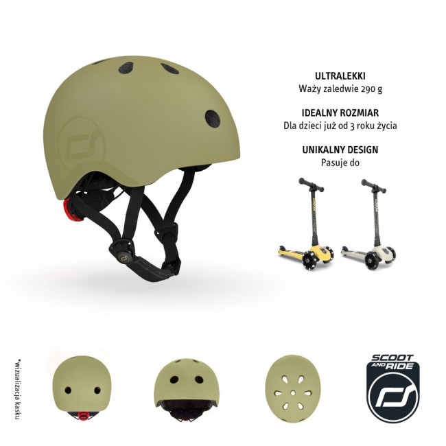 Kask dla dzieci SCOOTANDRIDE 3+ S-M - Olive