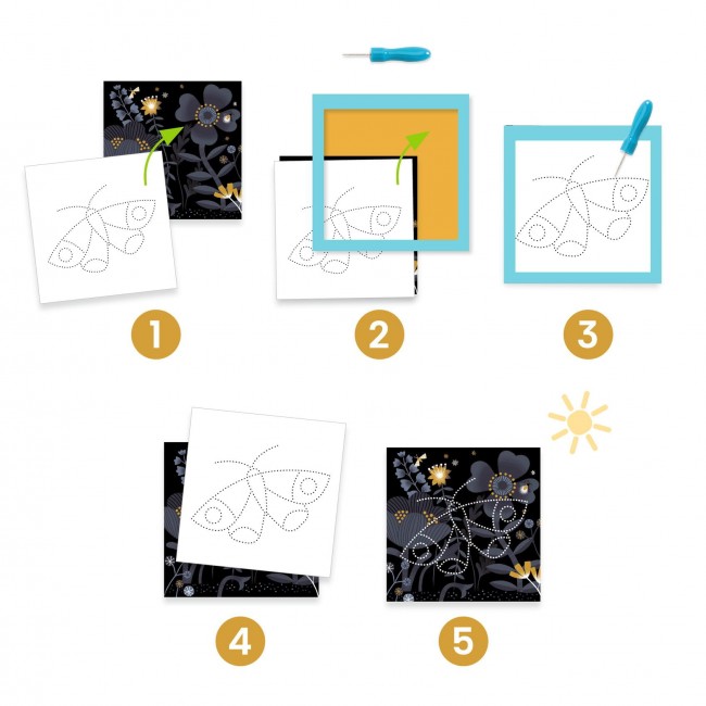 Zestaw artystyczny nakłuwanie Djeco - Las nocą