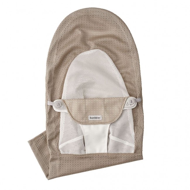 Poszycie do leżaczka BABYBJORN Balance Soft Mesh - Szary Beż/Biały
