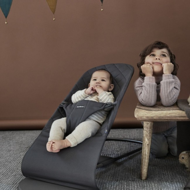 Leżaczek BABYBJORN BLISS WOVEN - Antracytowy